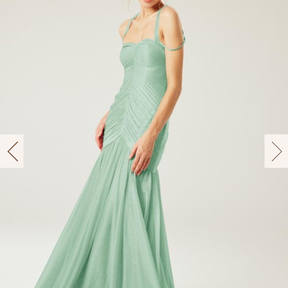 Dark Green and Sparkly Maxi Formal Dress